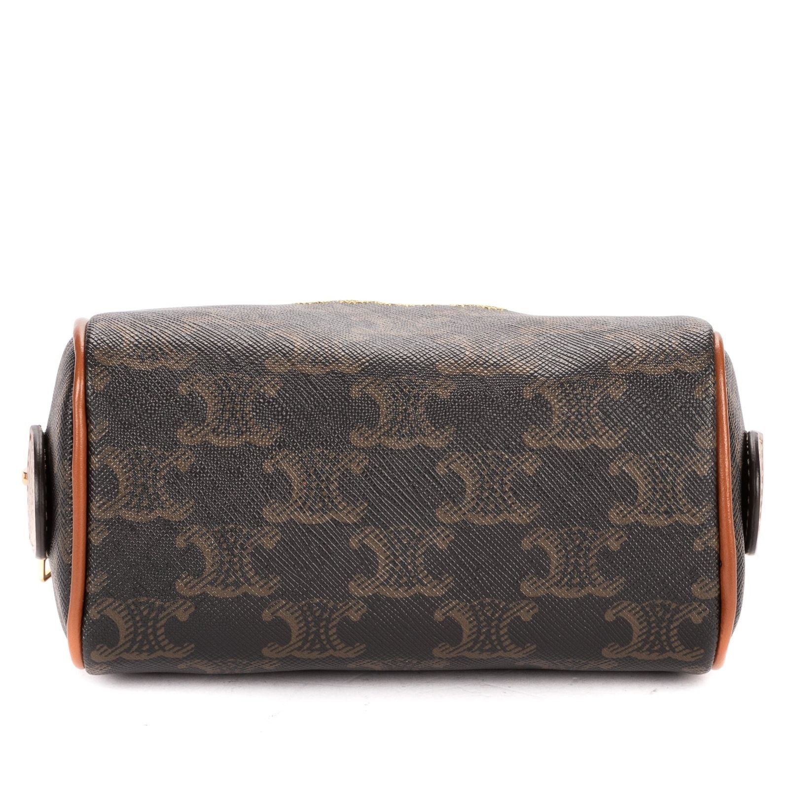 Celine Mini Boston Cross Bodydarkbrown Tantriomphe Canvas Crossbody — view 6