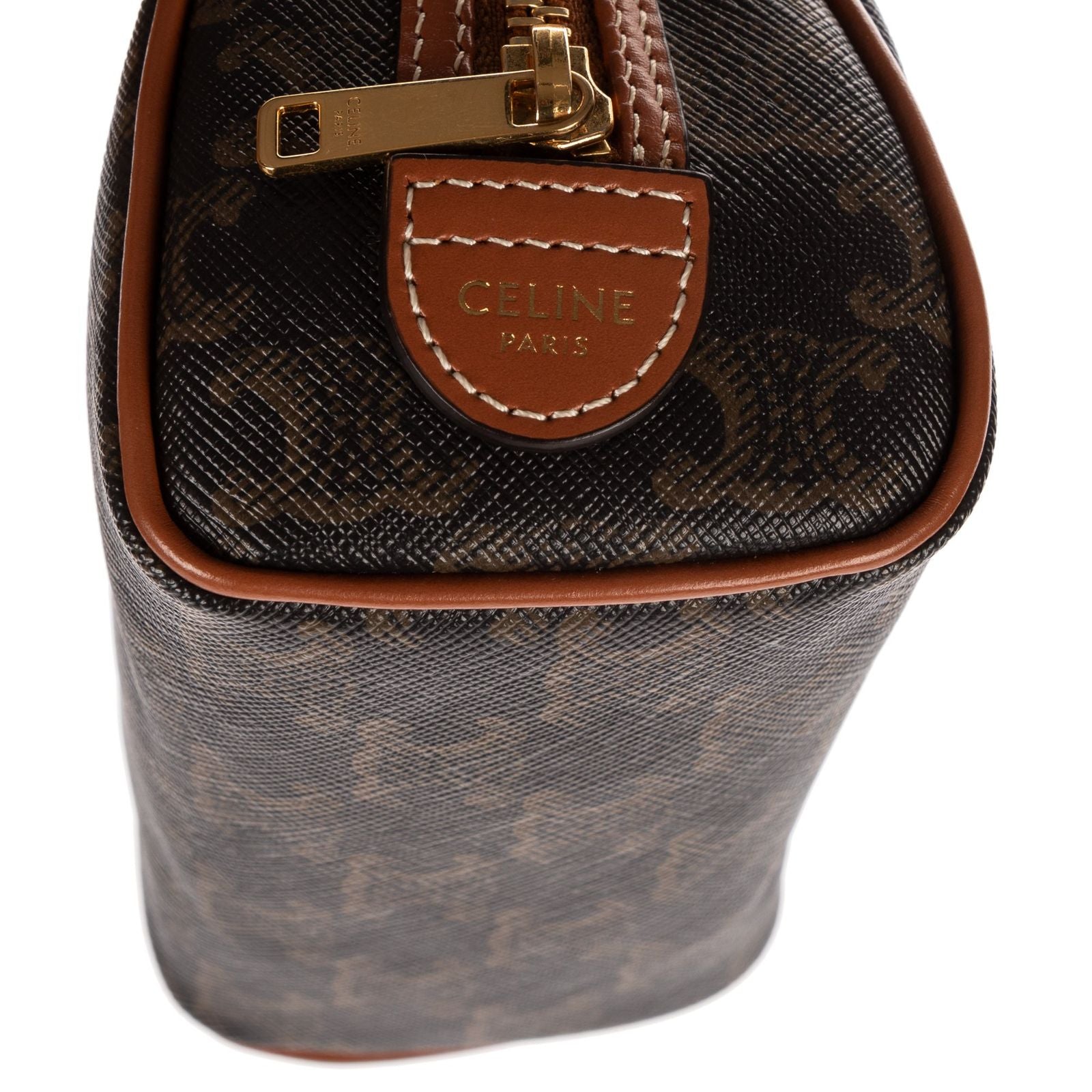 Celine Mini Boston Cross Bodydarkbrown Tantriomphe Canvas Crossbody — view 8