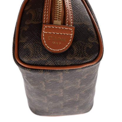Celine Mini Boston Cross Bodydarkbrown Tantriomphe Canvas Crossbody — view 7