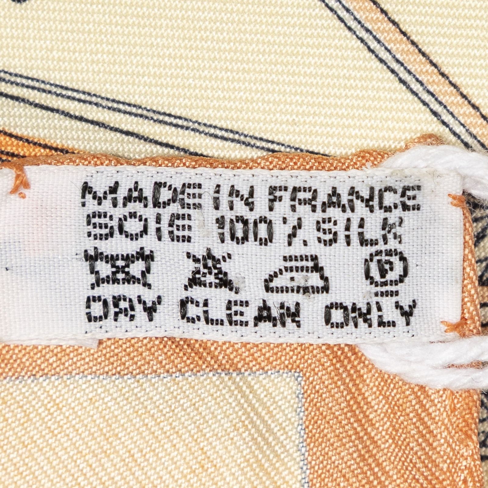 Hermes Scarf Orange Yellow 100% Twillsilk — view 5