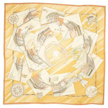 Hermes Scarf Orange Yellow 100% Twillsilk — view 2