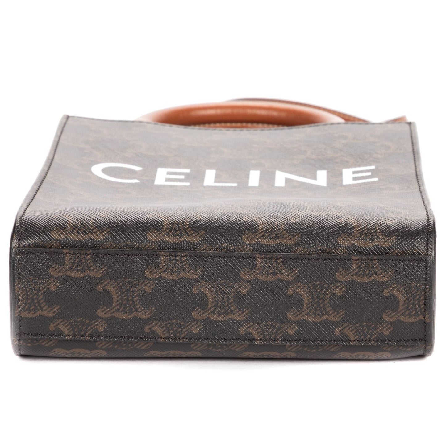 Celine Mini Vertical Cabas Darkbrown Tantriomphe Canvas Tote — view 6