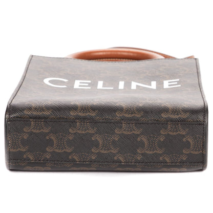 Celine Mini Vertical Cabas Darkbrown Tantriomphe Canvas Tote — view 6