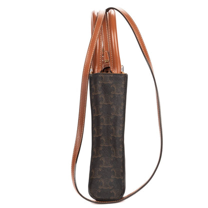 Celine Mini Vertical Cabas Darkbrown Tantriomphe Canvas Tote — view 3