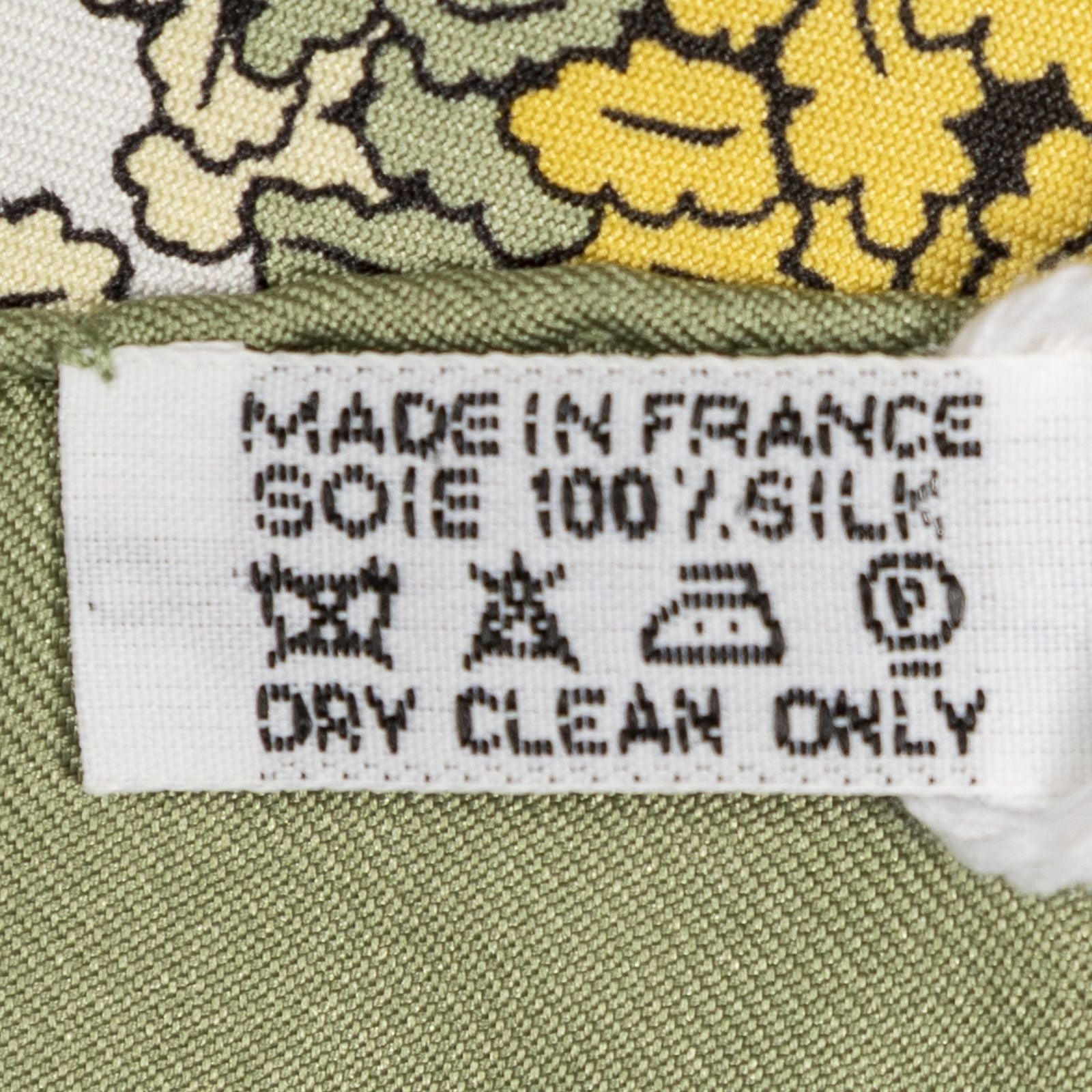 Hermes Scarf Green Yellow White 100% Twillsilk — view 5