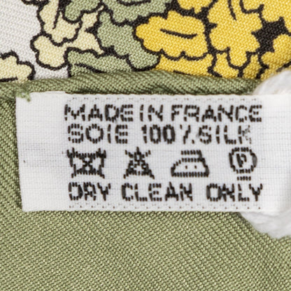 Hermes Scarf Green Yellow White 100% Twillsilk — view 5