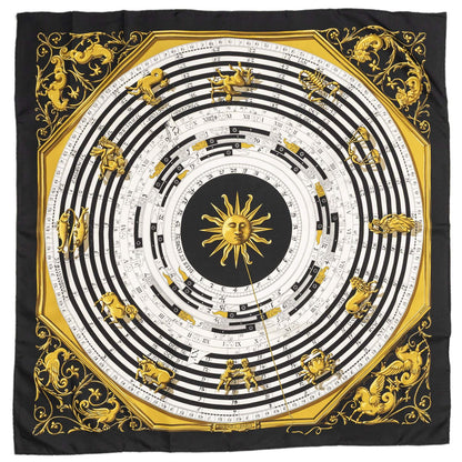 Hermes Scarf Black White 100% Twillsilk — view 2