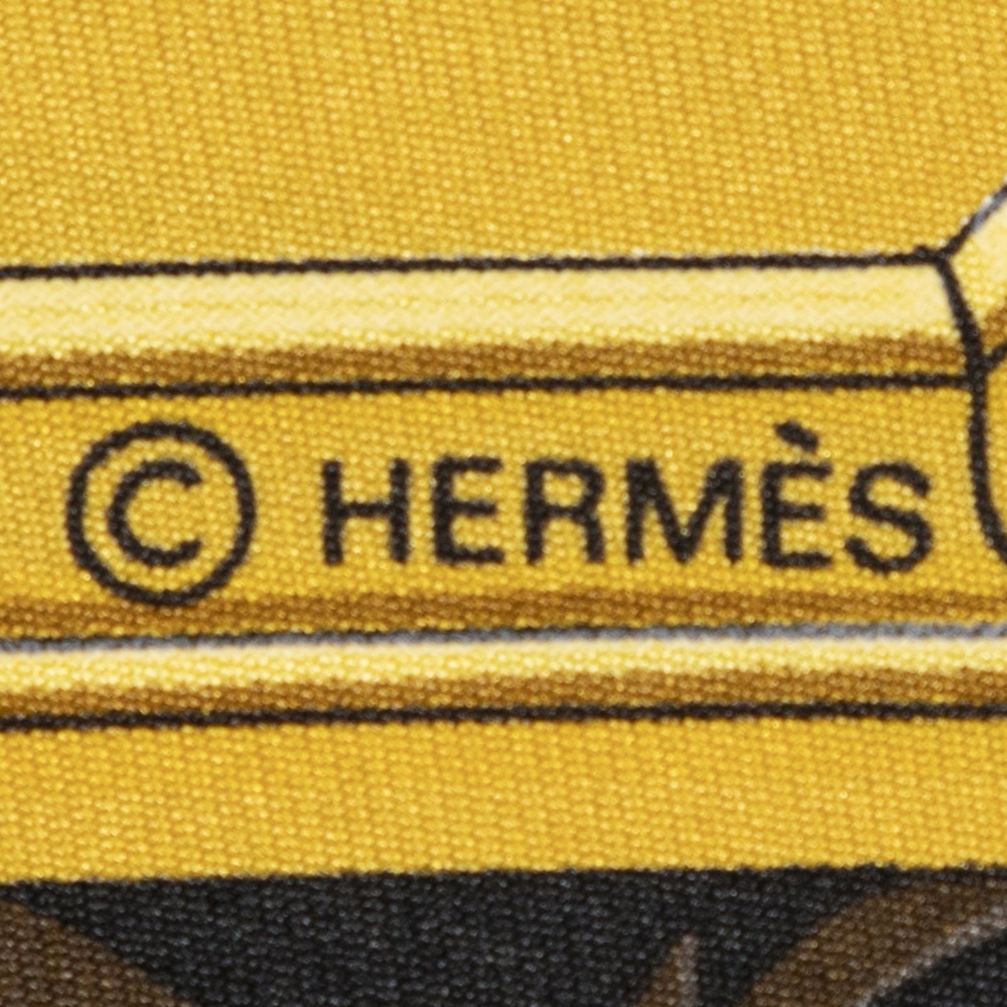 Hermes Scarf Black White 100% Twillsilk — view 4