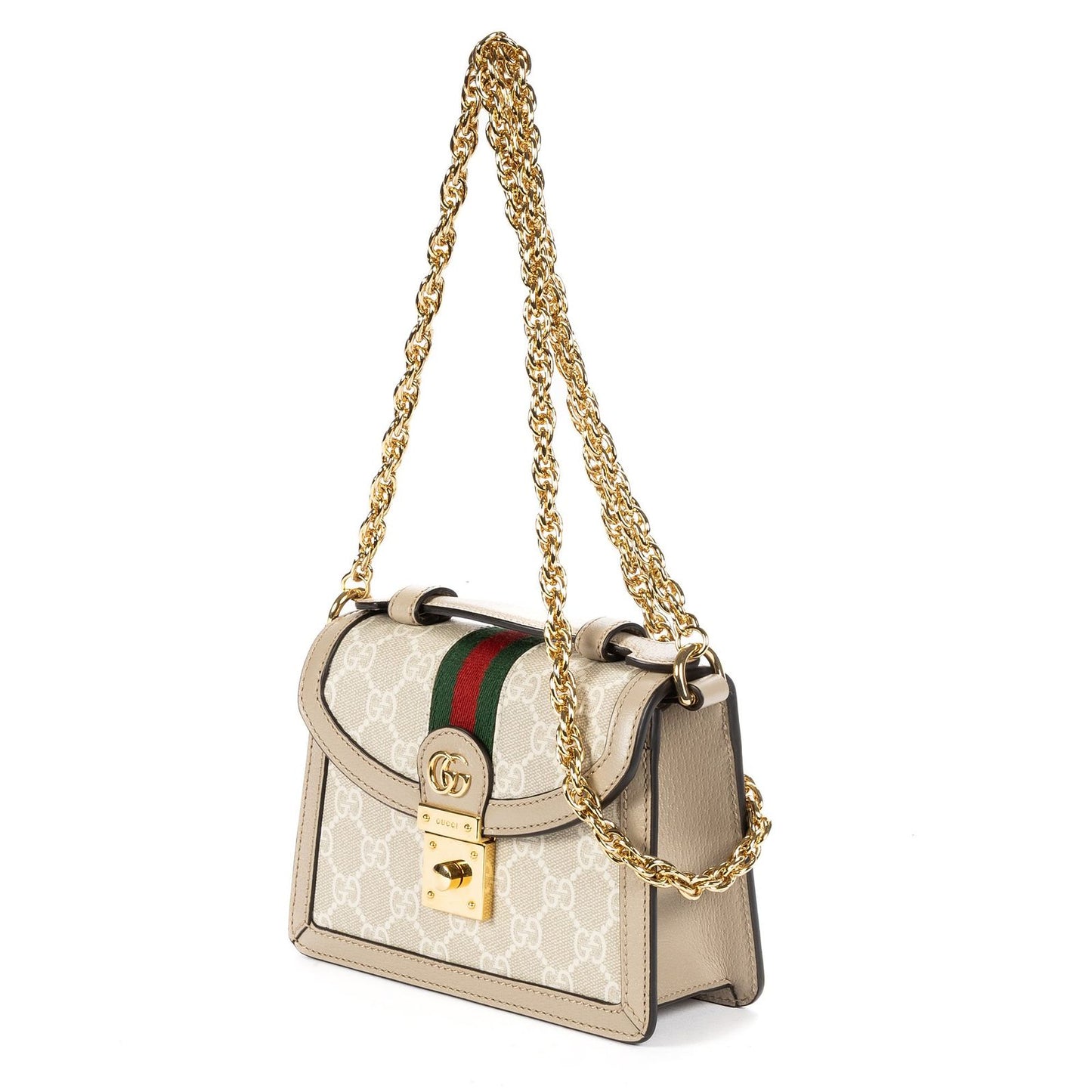 Gucci Mini Web Ophidia Cross Bodyivory White Supreme Canvas Crossbody — view 2