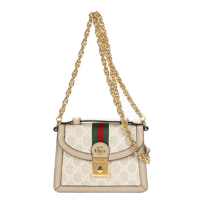 Gucci Mini Web Ophidia Cross Bodyivory White Supreme Canvas Crossbody