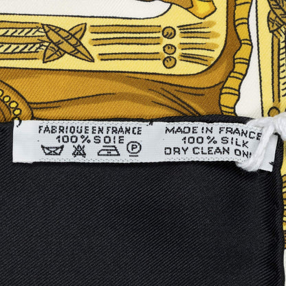 Hermes Scarf Black Red 100% Twillsilk — view 5