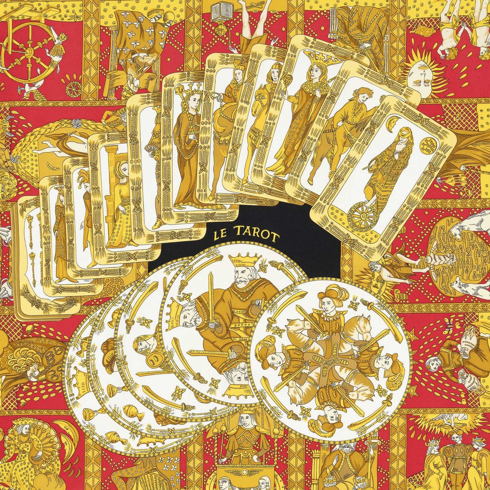 Hermes Scarf Black Red 100% Twillsilk — view 3