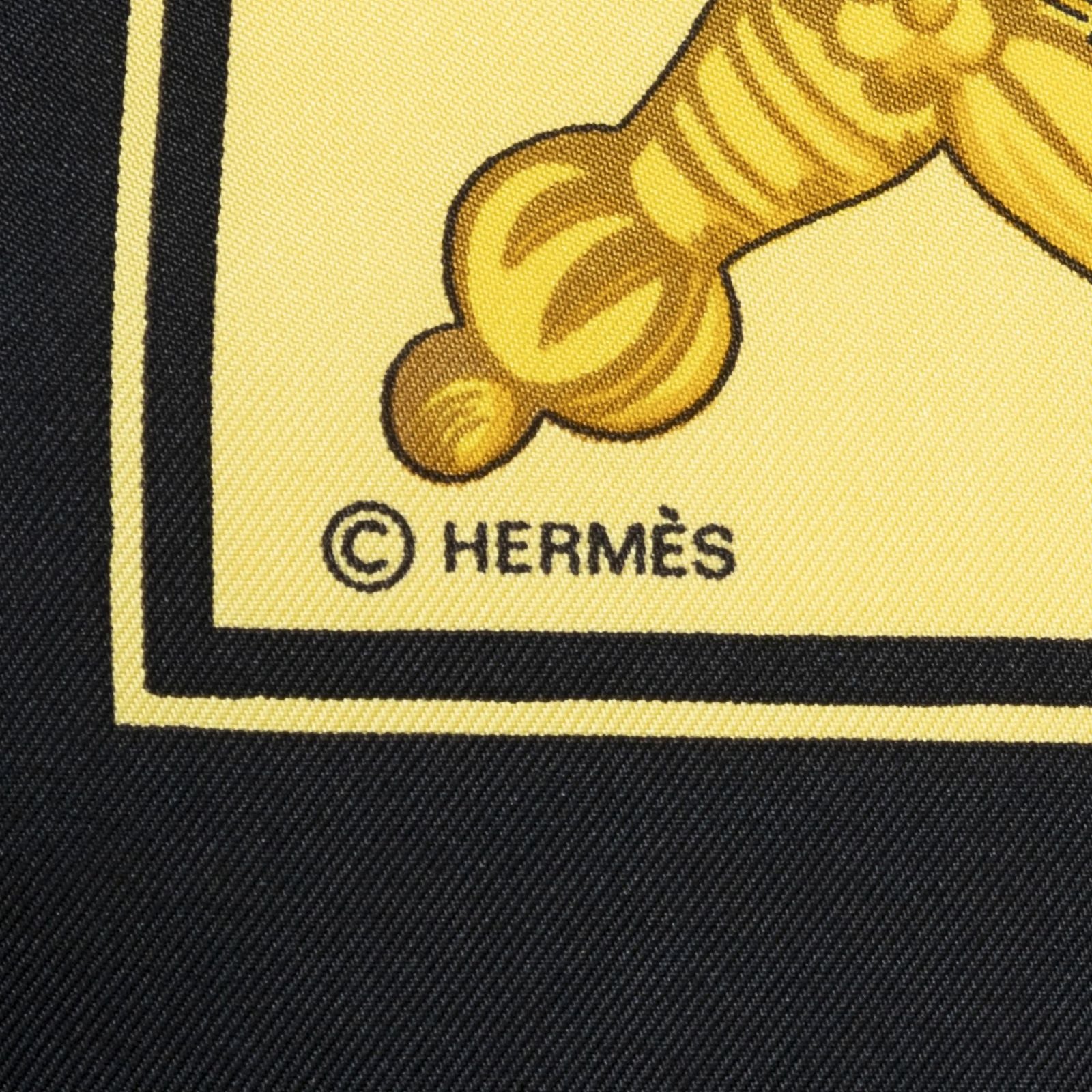 Hermes Scarf Black Red 100% Twillsilk — view 4