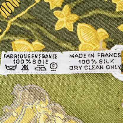Hermes Scarf Green Gold White Silk — view 5