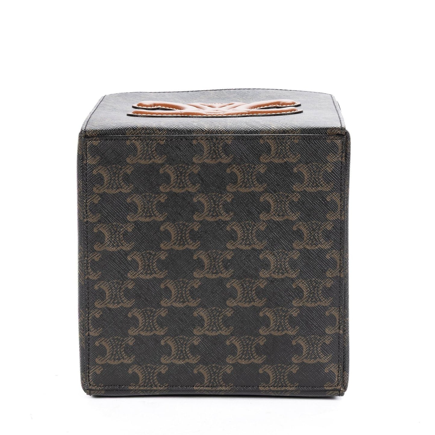 Celine Snap Box Darkbrown Tantriomphe Canvas Handbag — view 6