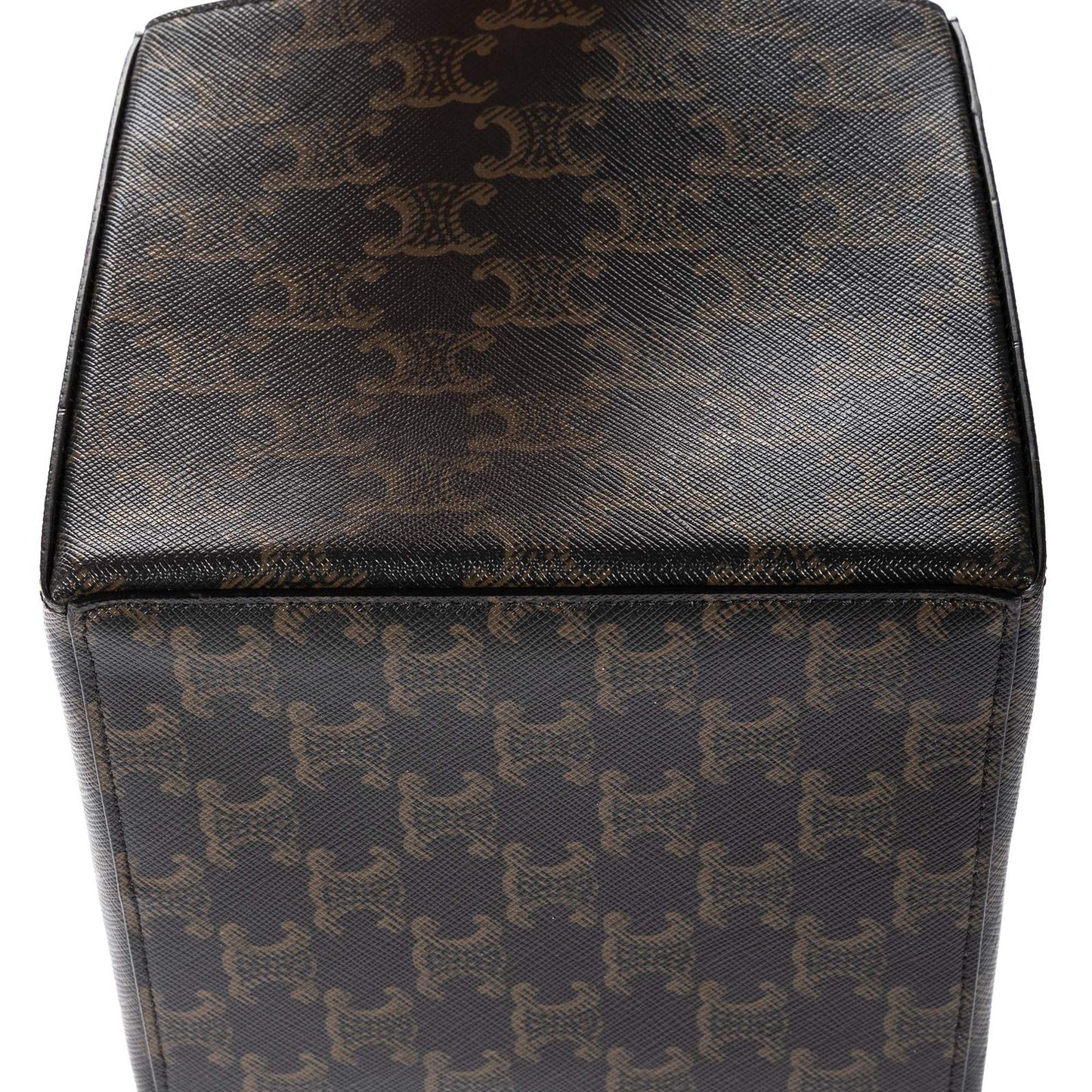 Celine Snap Box Darkbrown Tantriomphe Canvas Handbag — view 7