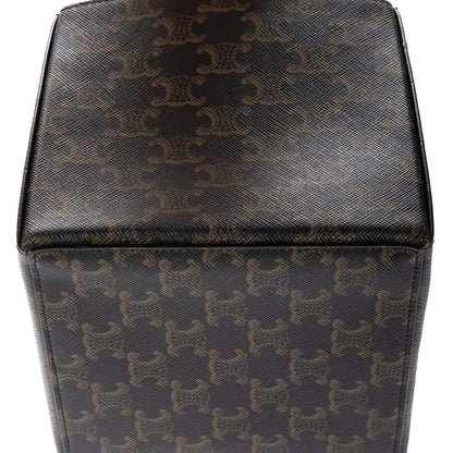 Celine Snap Box Darkbrown Tantriomphe Canvas Handbag — view 7