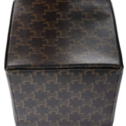 Celine Snap Box Darkbrown Tantriomphe Canvas Handbag — view 8