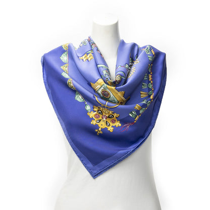 Hermes Scarf Blue Green 100% Twillsilk