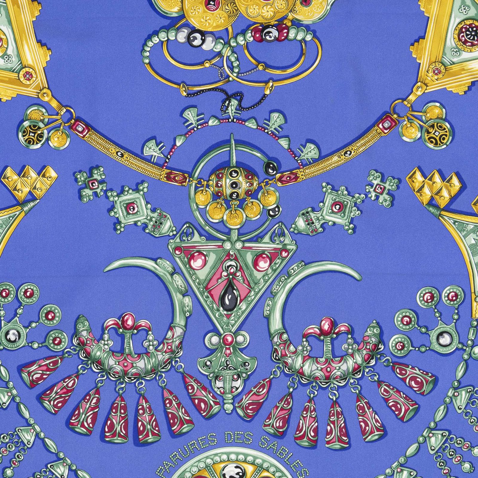 Hermes Scarf Blue Green 100% Twillsilk — view 3
