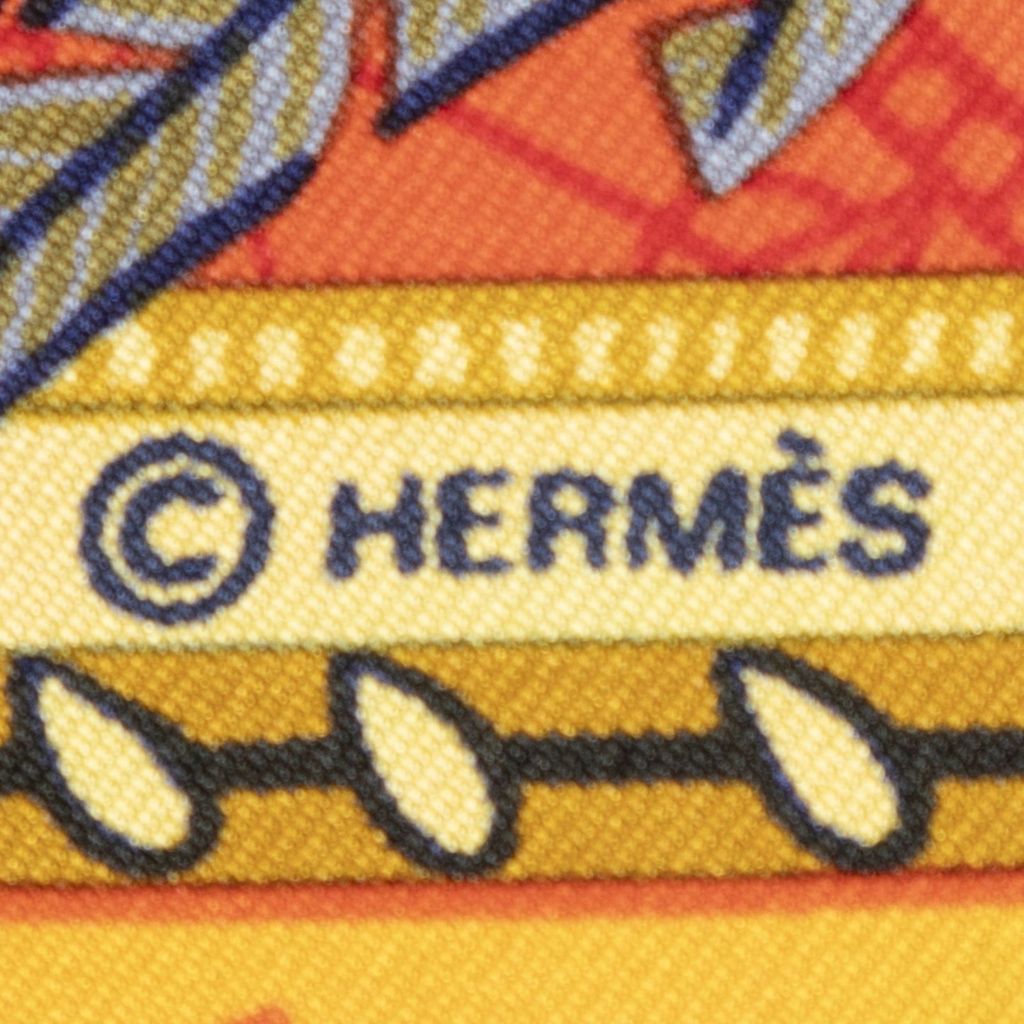 Hermes Scarf Red Orange Blue Silk — view 4