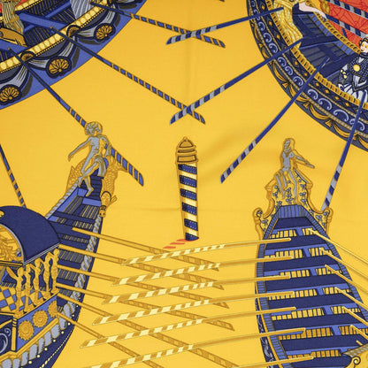 Hermes Scarf Red Orange Blue Silk — view 3