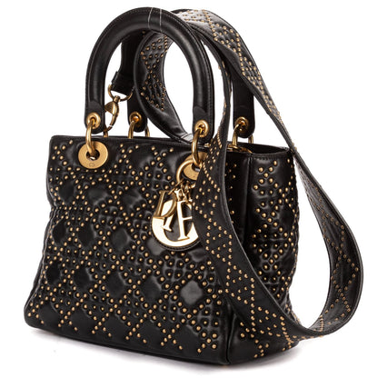 Dior lady Black Lambskin Leather Handbag — view 2