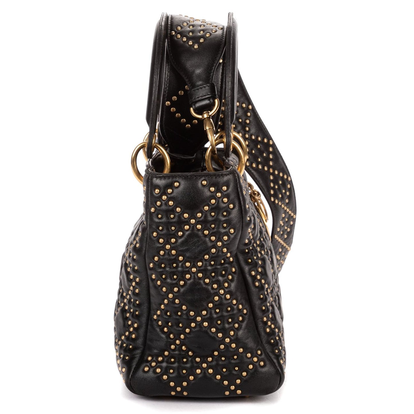 Dior lady Black Lambskin Leather Handbag — view 4