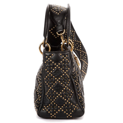 Dior lady Black Lambskin Leather Handbag — view 4