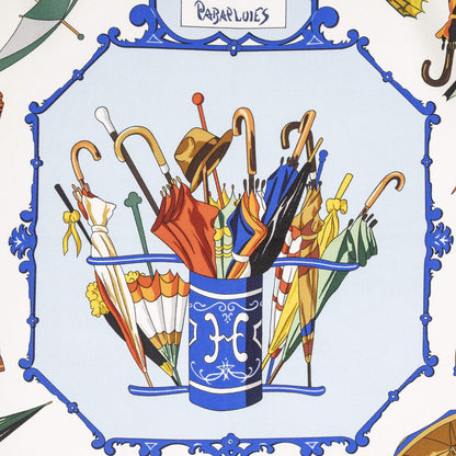 Hermes Scarf Blue Ivory Yellow 100% Twillsilk — view 3