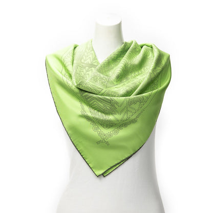 Hermes Scarf Green Silk