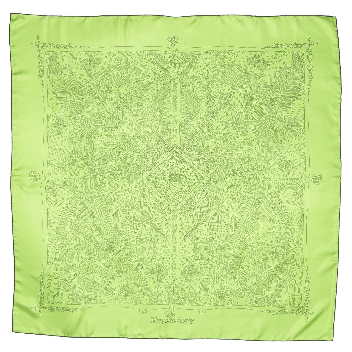 Hermes Scarf Green Silk — view 2