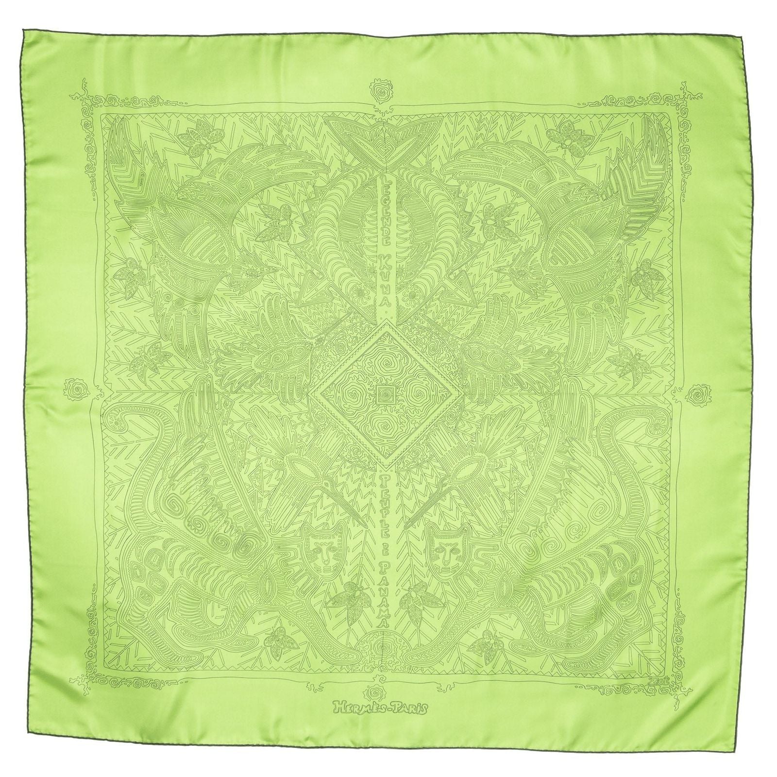 Hermes Scarf Green Silk — view 2