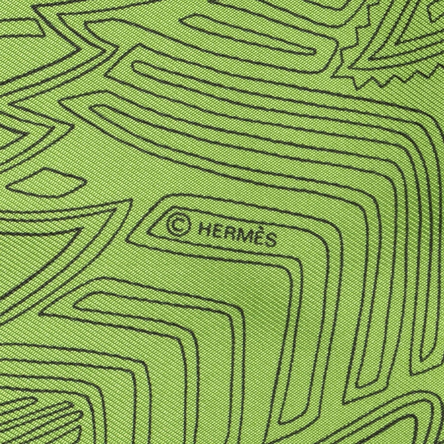 Hermes Scarf Green Silk — view 4