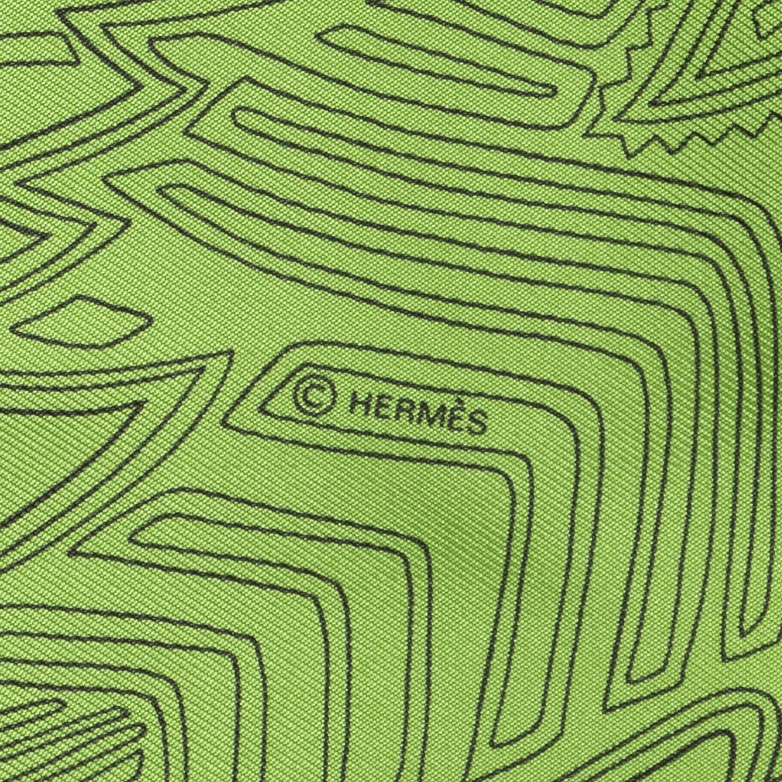 Hermes Scarf Green Silk — view 4