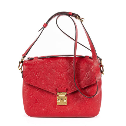 Louis Vuitton Pochette Metis Red Monogram Leather Handbag