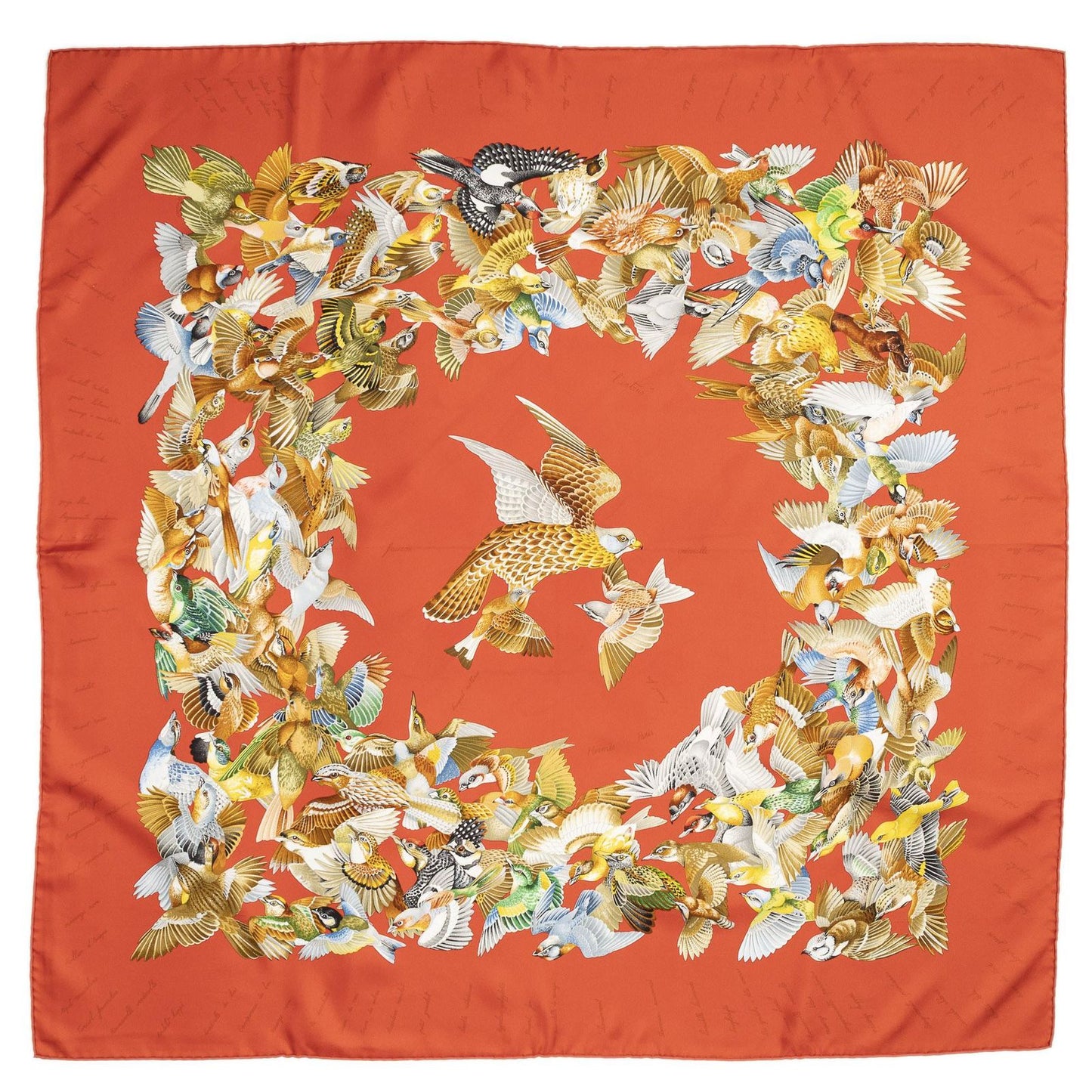 Hermes Scarf Red Brown Green Silk — view 2