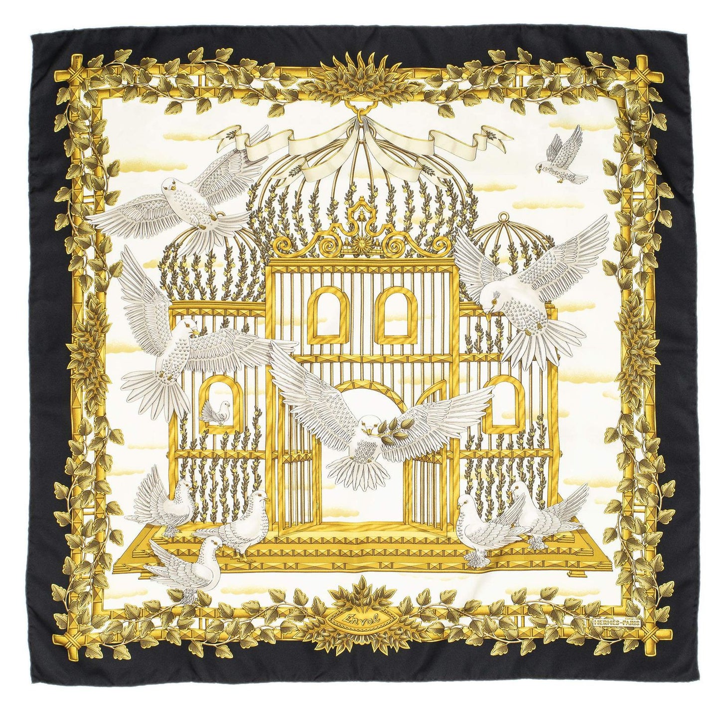 Hermes Scarf Black Twillsilk — view 2