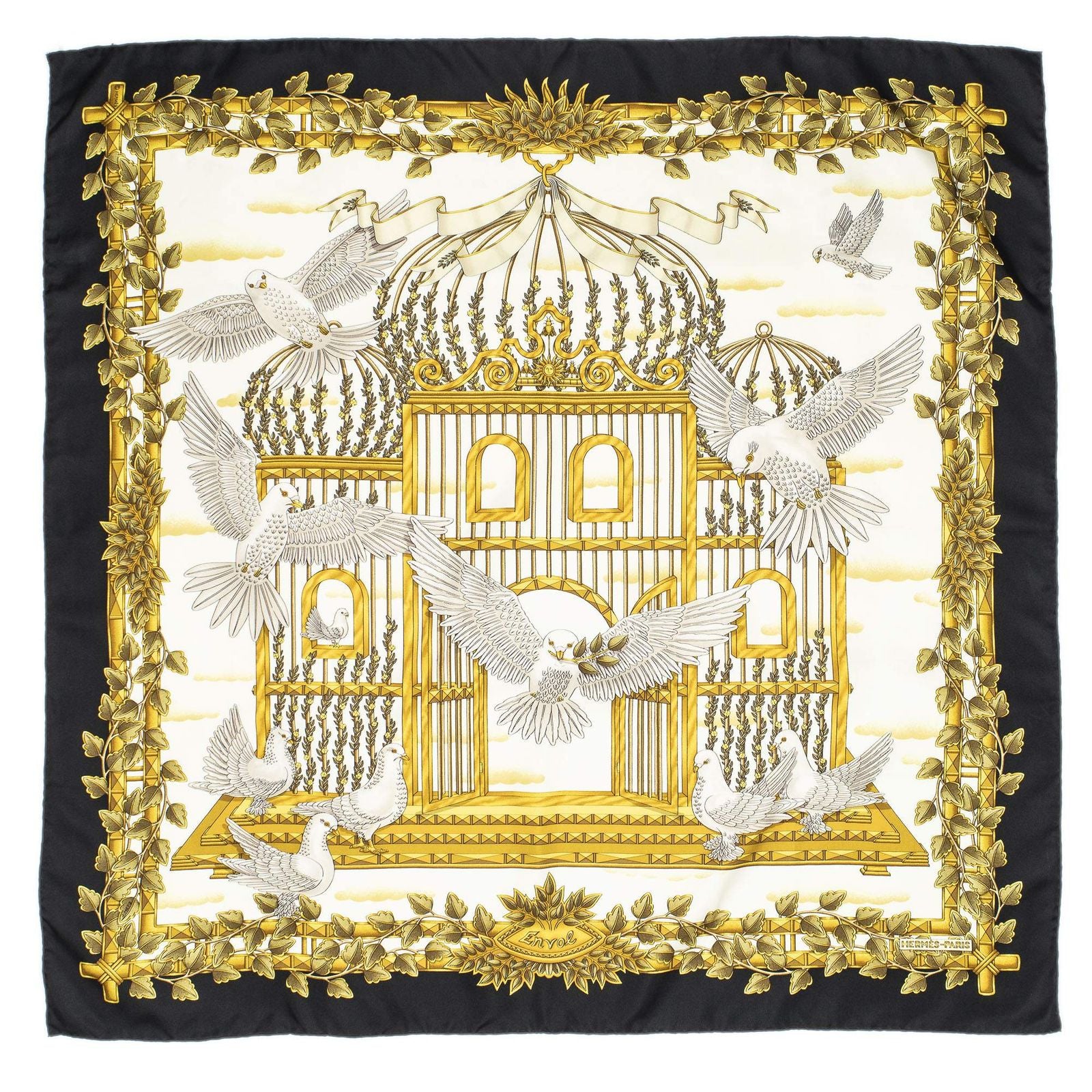 Hermes Scarf Black Twillsilk — view 2