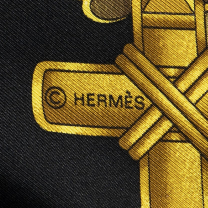 Hermes Scarf Black Twillsilk — view 4