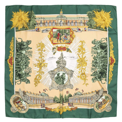 Hermes Scarf Green Beige 100% Twillsilk — view 2