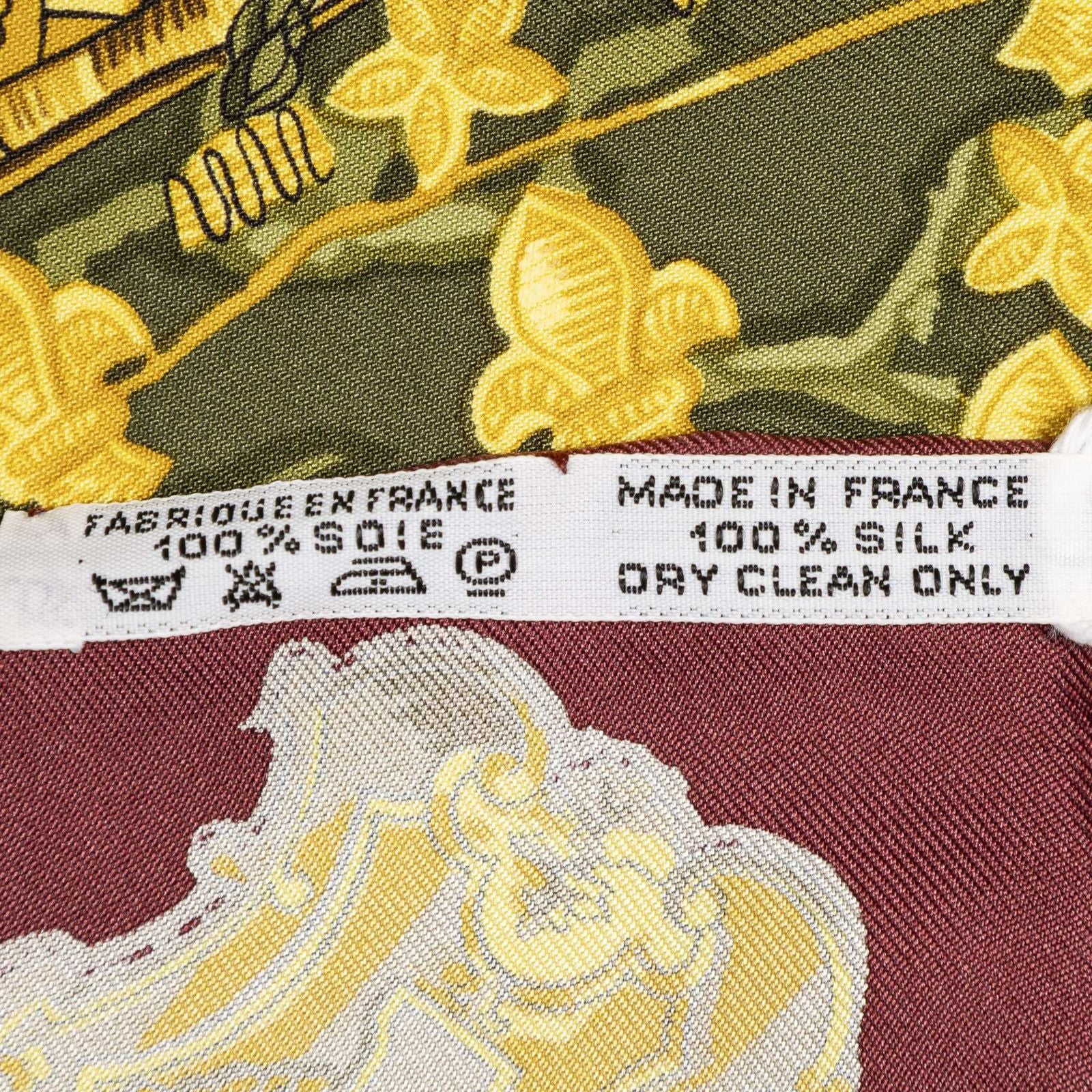 Hermes Scarf Ivory Gold 100% Twillsilk — view 5