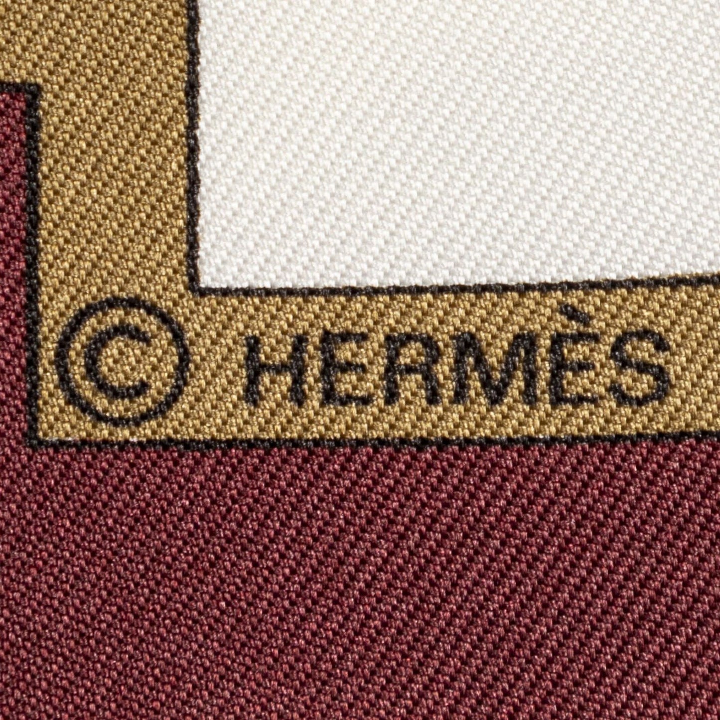 Hermes Scarf Ivory Gold 100% Twillsilk — view 4