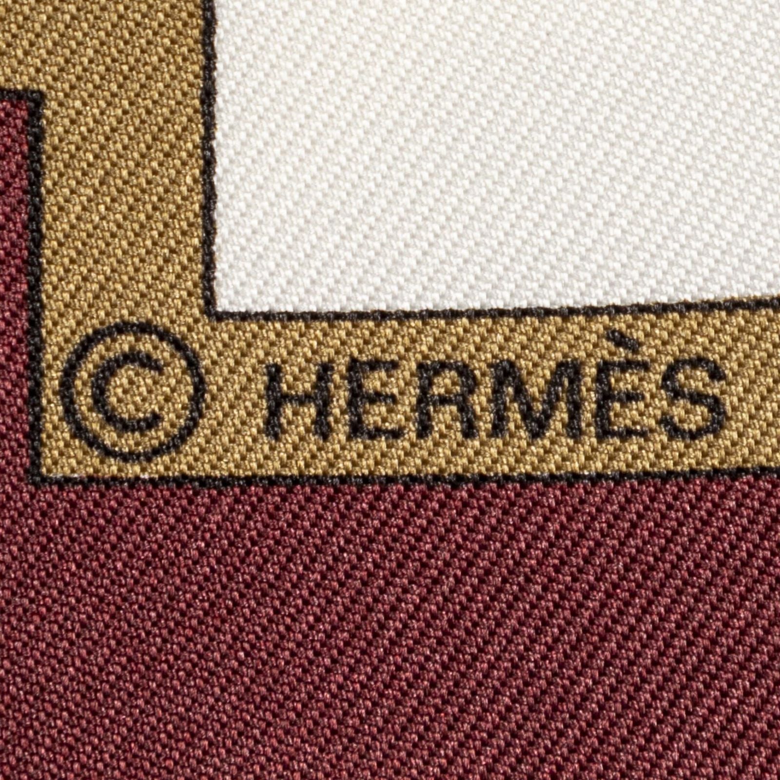 Hermes Scarf Ivory Gold 100% Twillsilk — view 4