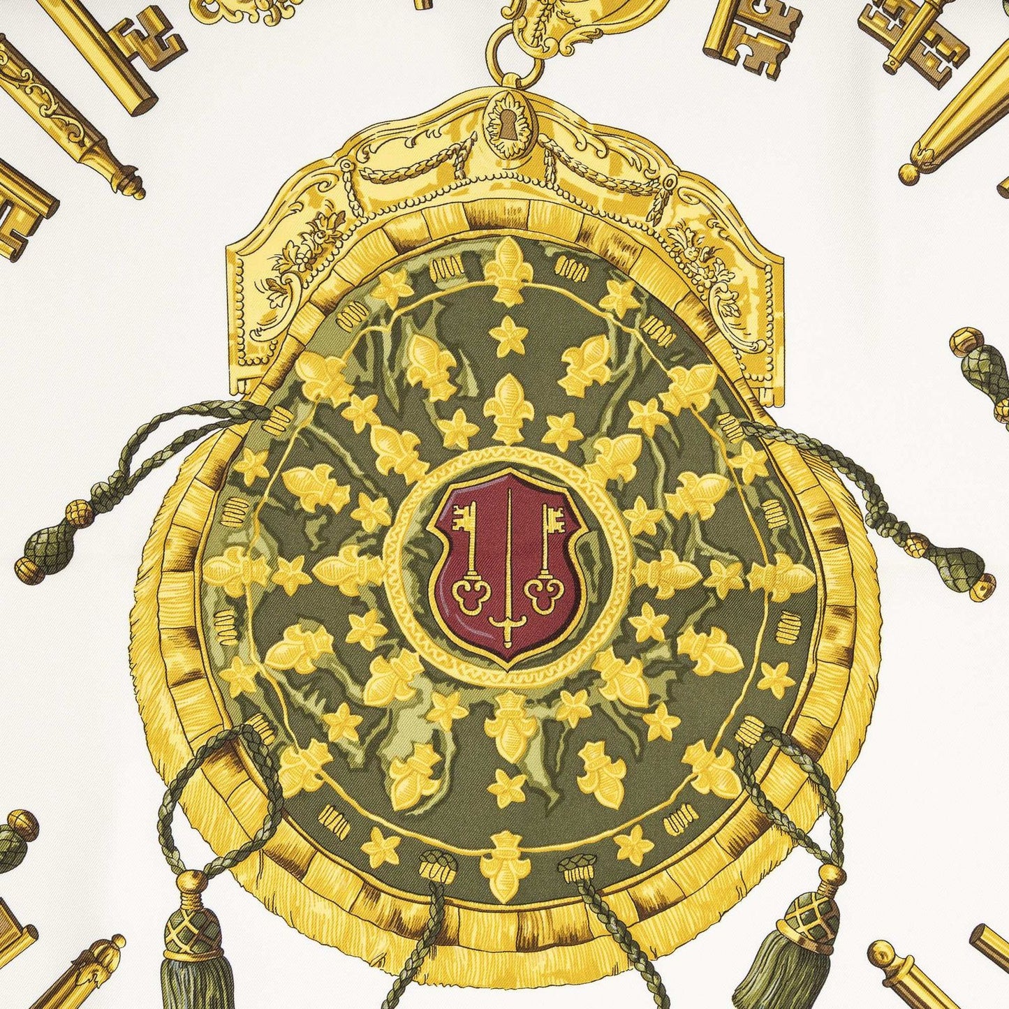Hermes Scarf Ivory Gold 100% Twillsilk — view 3