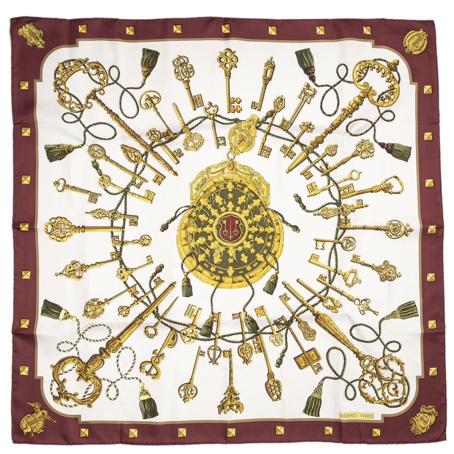 Hermes Scarf Ivory Gold 100% Twillsilk — view 2