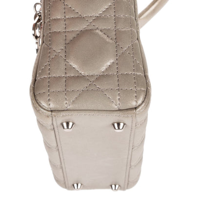 Dior Mini Lady Dior Gray Shiny Cannage Leathera Handbag — view 7