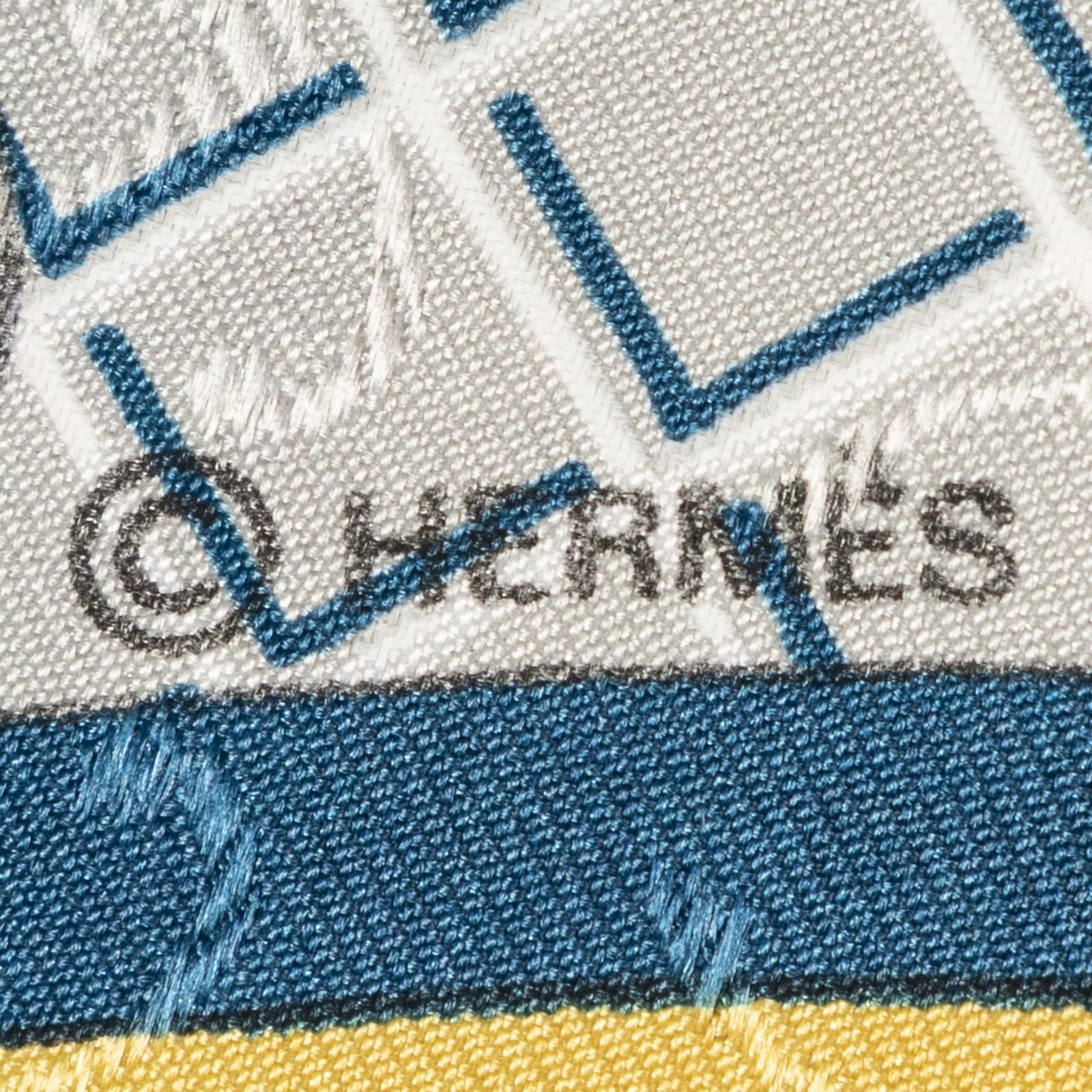 Hermes Scarf Yellow Gray 100% Jacquardsilk — view 4