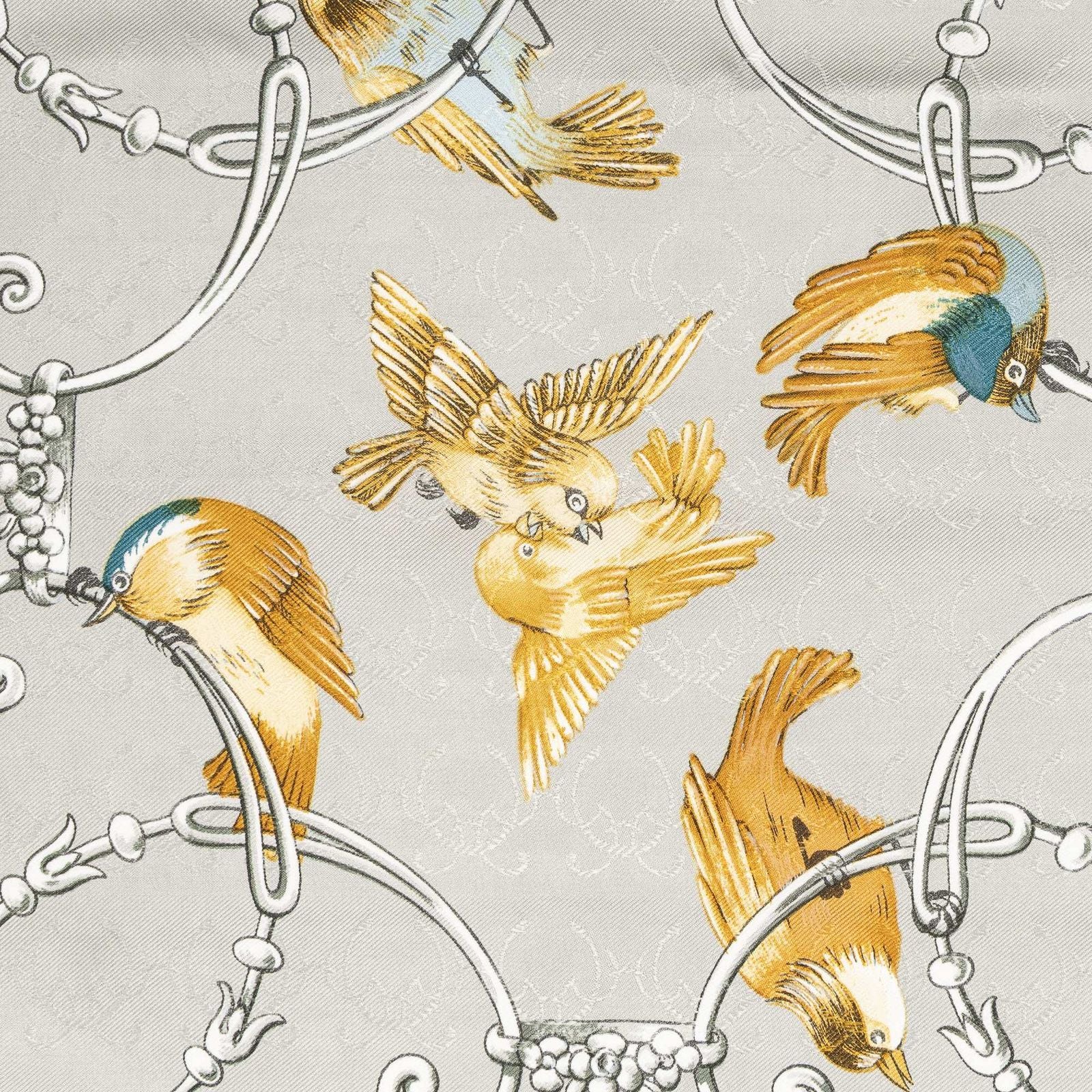 Hermes Scarf Yellow Gray 100% Jacquardsilk — view 3