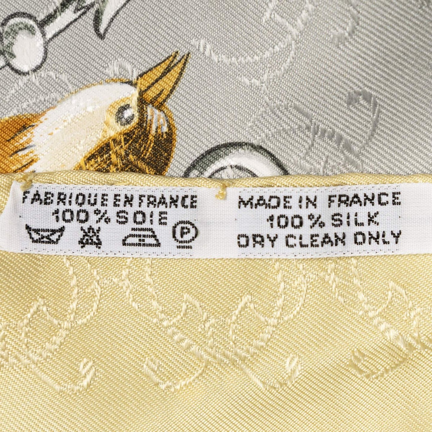 Hermes Scarf Yellow Gray 100% Jacquardsilk — view 5